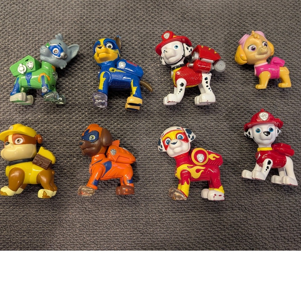 Paw Patrol Action Figure Lot 8 Characters Chase Marshall Skye Rubble